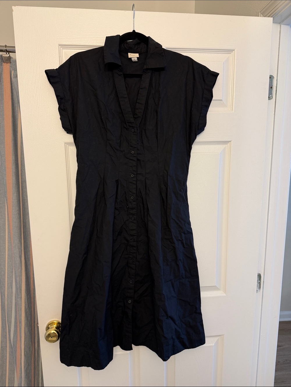 a new day Black Button-Front Midi Dress